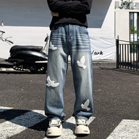 Autumn American Trendy Brand Slightly Loose Straight-leg Jeans For Men