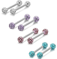 Stainless Steel Studded Tongue Nail Breast