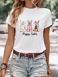 Women's Minimalist Printed Casual Round Neck Short Sleeved Shirt