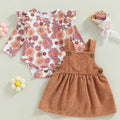 Infant Corduroy Romper Suspender Skirt Outfit