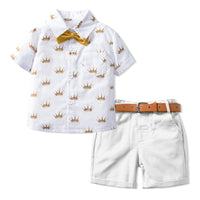 Sleeve Shorts Crown Printing Sets