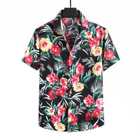 Summer New Men's Short-sleeved Shirt Plus Size Printed