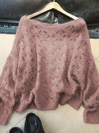 Cutout Blouse Thin Loose High-end All-matching Youthful-looking Pullover Knitted Top
