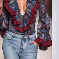 Women's V-neck Versatile Fashion Chiffon Shirt Top