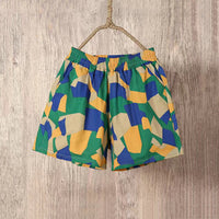 Women's Loose Outer Wear Elastic Waist Casual Cotton Linen Shorts
