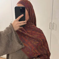 European And American Popular Ethnic Style Cashew Pattern Jacquard Tassel Scarf For Women