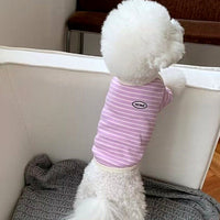 Simple Striped Printed Small Pet Dog Clothes
