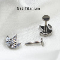 G23 Titanium Alloy Puncture Perforation Ornament Labret Ear Bone Stud