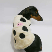 Cute Cow Vest Dog Cat Pet Clothes Autumn And Winter Fleece-lined