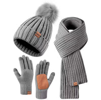 9-color Men's And Women's Knitted Hat Scarf Gloves