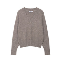 Pure And Alluring Sweater Womens AutumnWinter Long-Sleeve Soft V-Neck Knit Top