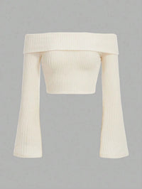 Printed Sexy Lace Thick Long Sleeved T-shirt Knitted Sweater