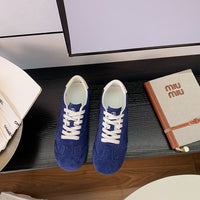 2026 Spring & Autumn New Arrival Anti-slip Suede Fashion Shoes, Low-top Casual Outdoor Solid Color Sneakers