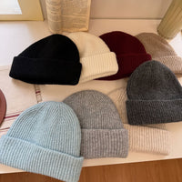 Women's Double-layer Wool Flanging Woolen Cap