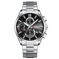 Men's Steel Strap Watch Waterproof Six-pin Timing