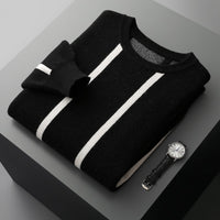 Men's Round Neck Autumn And Winter Thickening Knitted Sweater Loose Casual Wool Tops