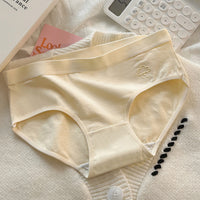 Women's Cotton Breathable Underwear Girly Simplicity Japanese Mid-waist Student Seamless Briefs