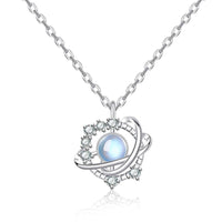 Moonstone Planet Necklace Female Rhinestone Niche Pendant Clavicle Chain