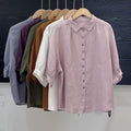 Artistic Versatile Breathable Solid Color Linen Women's Shirt