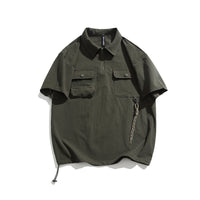 Fashion Personality Short Sleeve Men's Lapel T-shirt