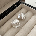 S925 Sterling Silver Minimalist Matte Crinkled-Ear Stud Earrings