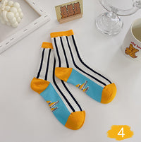 Rainbow Women Cute Mid-calf Length Socks