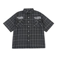 Embroidered Letter Short Sleeve Shirt For Men