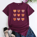 Women's Fashion Letter Print Cotton Round Neck Short Sleeve
