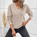 Women's Hollow-out Long Sleeve Pullover Loose Top Sweater