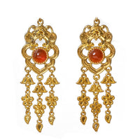 Bat Tassel Earring Girl New Chinese Blue And White Carving