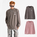 Street Patch Letter Three-dimensional Embroidered Deerskin Velvet Sweater