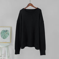 Loose And Warm Simple Pullover Solid Color Knitted Sweater