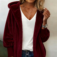 Hooded Loose Women's Plush Casual Jacket