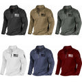Men's Sports Fashion Zipped Stand Collar Long-sleeved Sweater