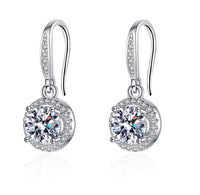 Moissanite Four-claw Round Bag Earrings