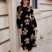 New Womens Retro Soft-style Printed Dress
