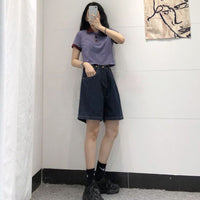 Slimming And Straight Wide-leg Half Pants Tide