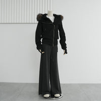 Hooded Fur Collar Twill Plush Liner Cotton Coat Jacket