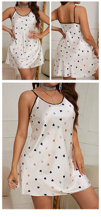 Ice Silk Nightdress Printed Homewear Women