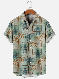 Mens Casual Stylish Lapel Shirt Top