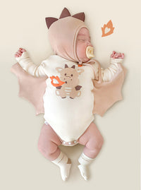 Ins Style Fire-breathing Dragon Printing Modeling Romper Baby Rompers