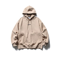 Japanese Fashion Brand Street Solid Color Top Badge Loose Drawstring Hoodie