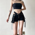 Design Pocket Stitching V-shaped Waist Of Trousers-head Hot Girl Ribbon INS Casual Shorts