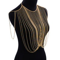 Golden Chain Tassel Chest Chain