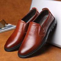 Men's Leather Formal Wear Round Toe Business  Casual Shoes