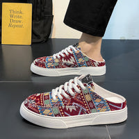 Lazy Semi Slipper Shoes Trendy Versatile Casual Canvas Shoes