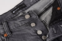 New Gray Knee Knife Ripped Jeans Splash Ink
