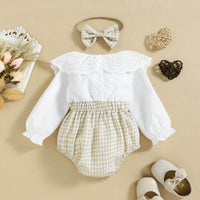 Baby Girl Ins Lace Doll Neck Long Sleeve Romper