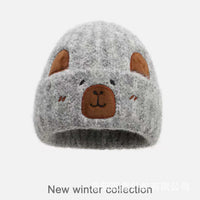 Capybara Bear Cartoon Knitted Beanie For FallWinter