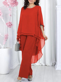 Loose-fitting Casual Solid-color Womens Chiffon Top